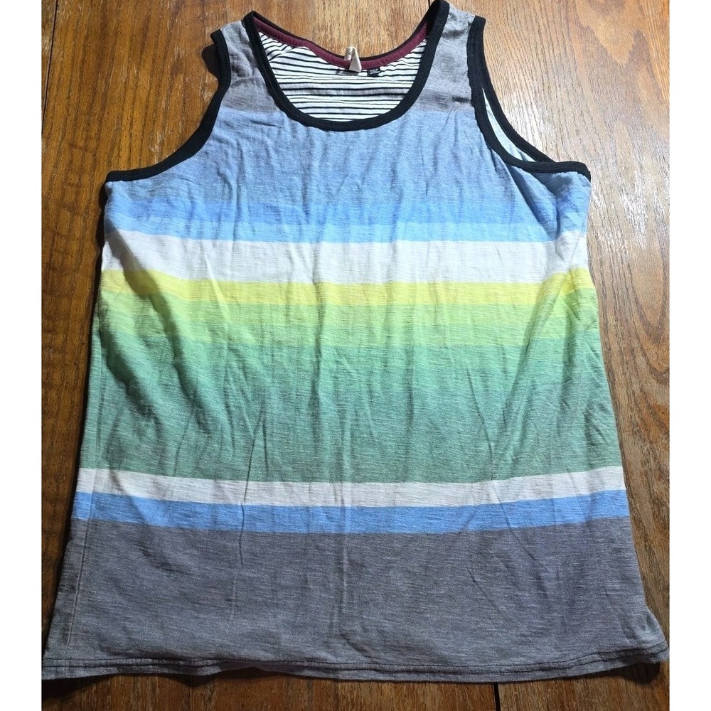Vintage Univibe Tank Top Mens XXLarge Multicolor Striped Beach Surf‎ Skate Y2K